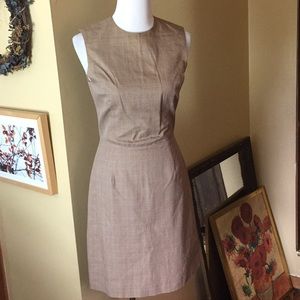 TOCCA size 6 Classic Plaid Fitted Sheath Tank Dress Brown/Tan Subdued Print EUC